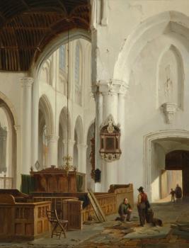 Interieur van de Grote Kerk in Den Haag